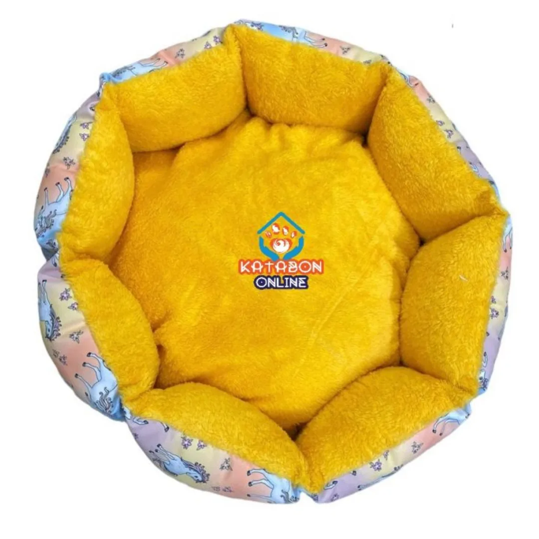 Round Plush Pet Bed Super Soft and Super Warm Small Size