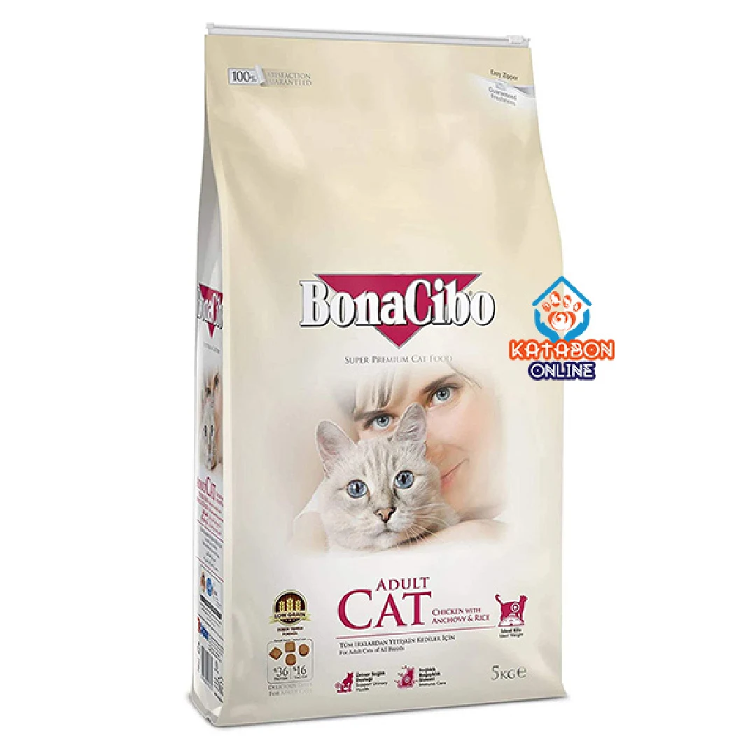 BonaCibo Super Premium Adult Dry Cat Food Chicken With Anchovy & Rice 5kg