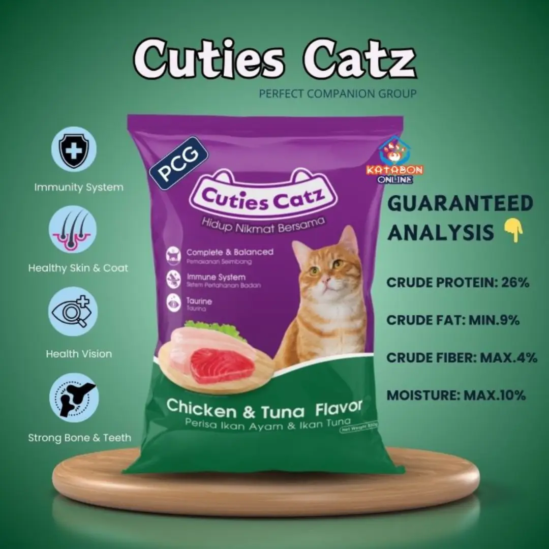 Cuties Catz Adult Dry Cat Food Chicken & Tuna Flavour 350g