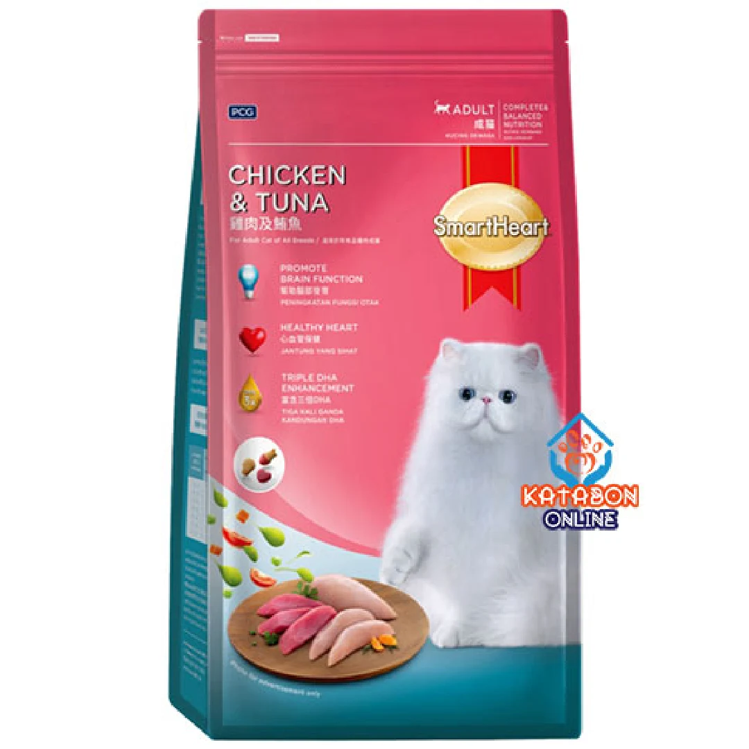 SmartHeart Adult Dry Cat Food Chicken & Tuna Flavour 3kg