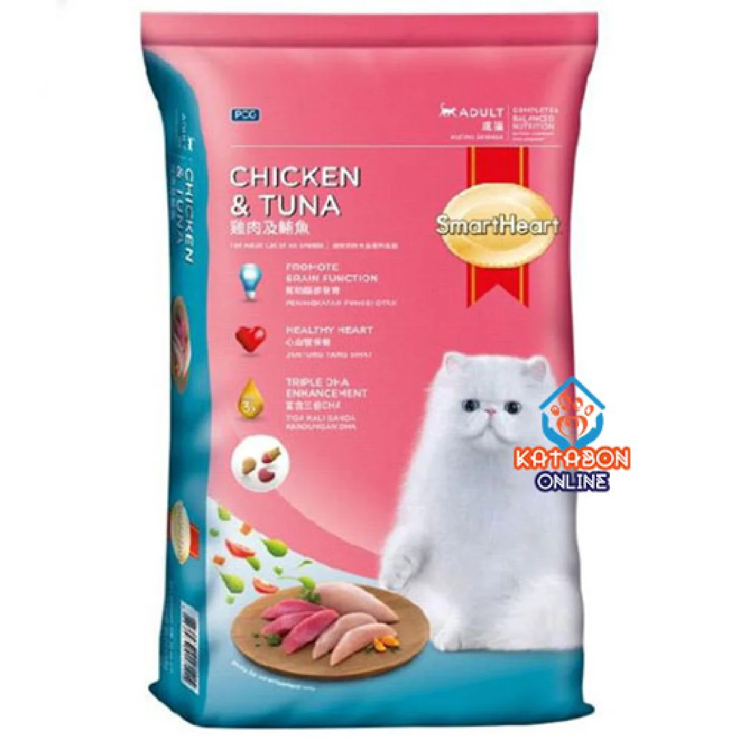 SmartHeart Adult Dry Cat Food Chicken & Tuna Flavour 10kg