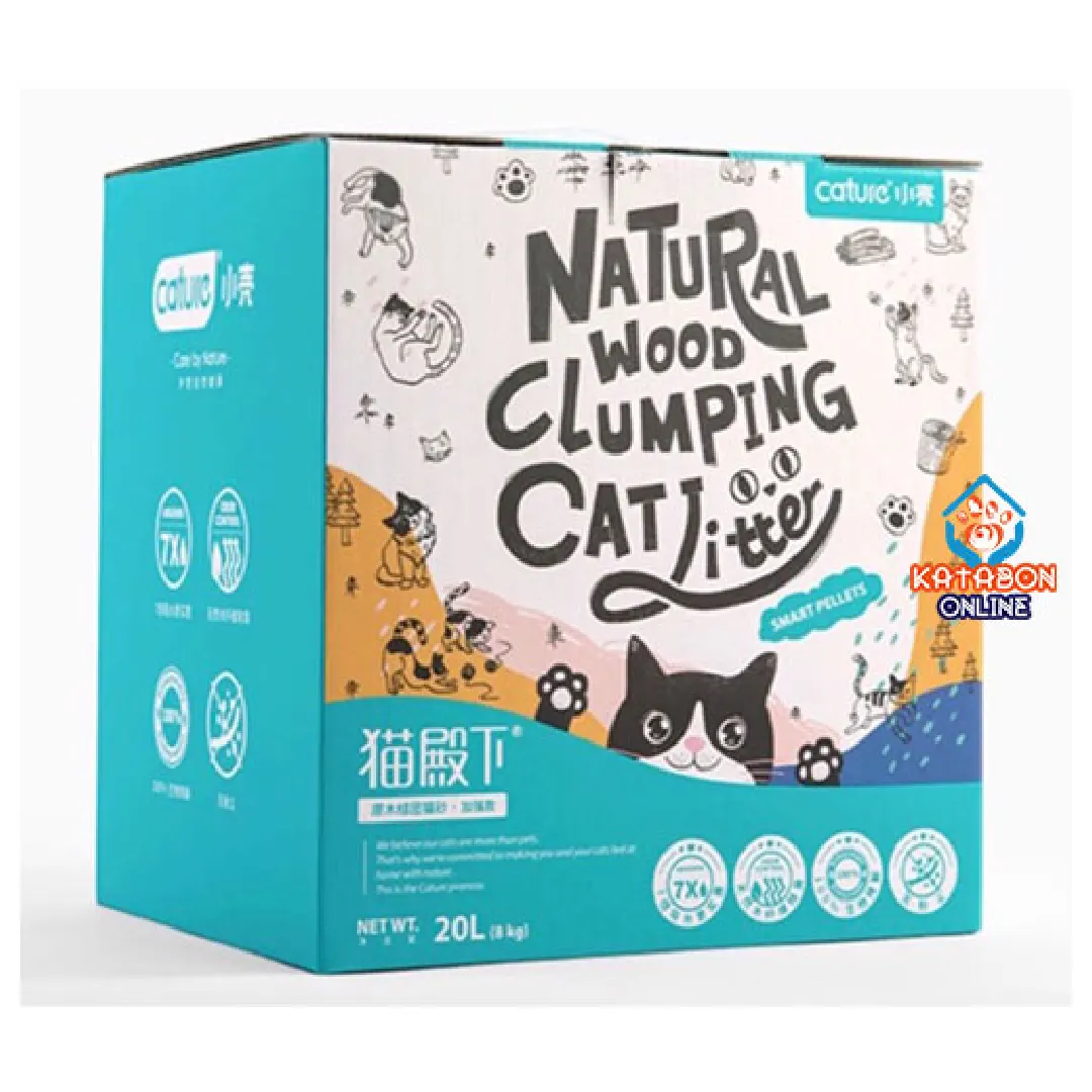 Cature Smart Pellets Natural Wood Clumping Cat Litter 20Lbs (8kg)