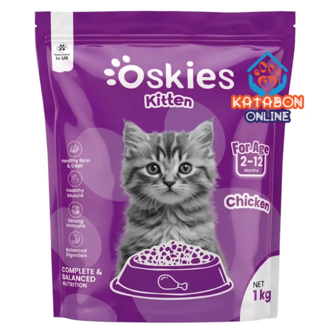 Oskies Kitten Cat Food Chicken 1KG