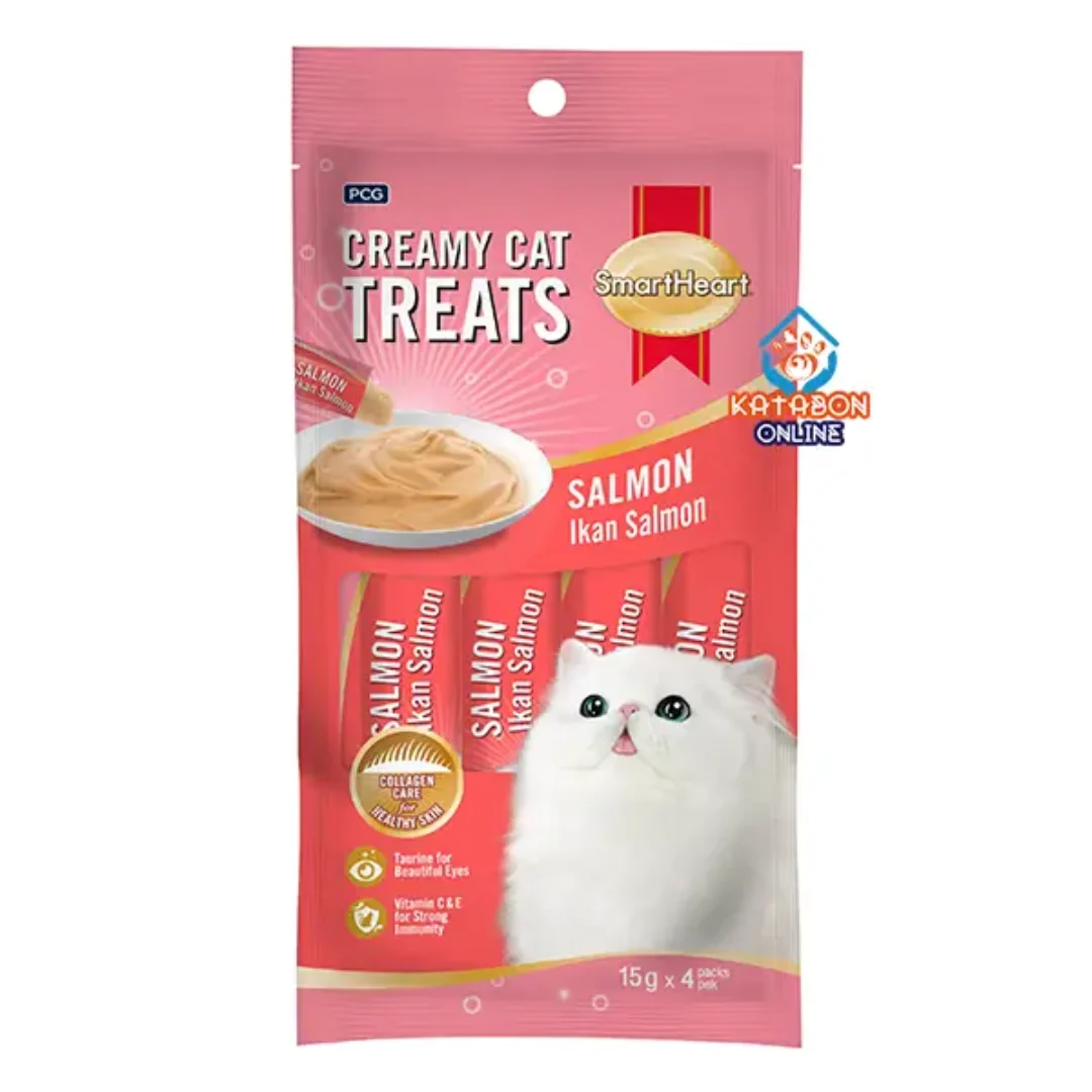 SmartHeart Lickable Cat Treat Salmon Flavour 4 x 15g