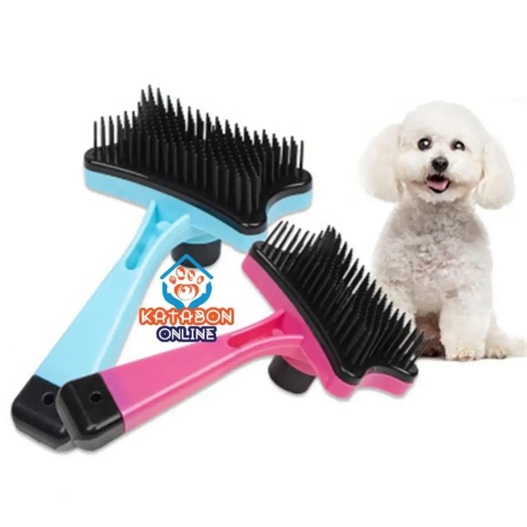 Pet Dog Cat Hair Remover Grooming Comb Deshedding Self Cleaning Brush
