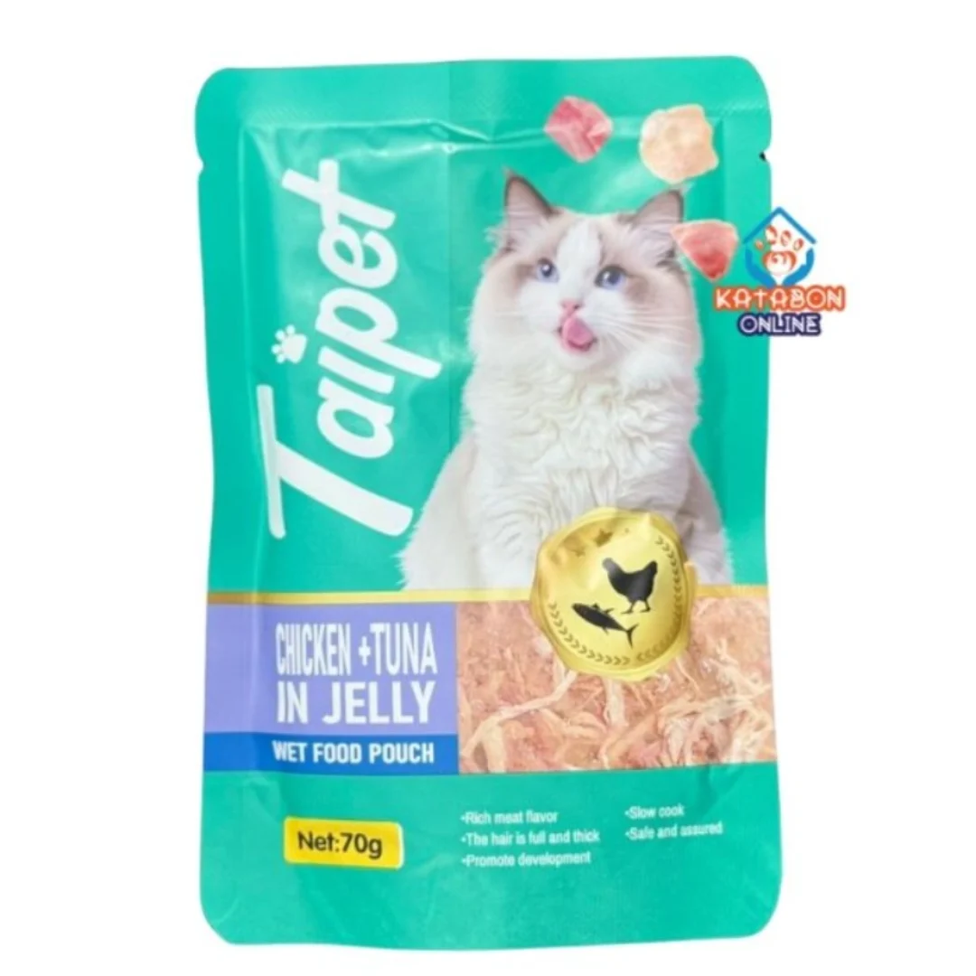 Taipet Wet Cat Food Chicken+Tuna Flavor In Jelly 70g