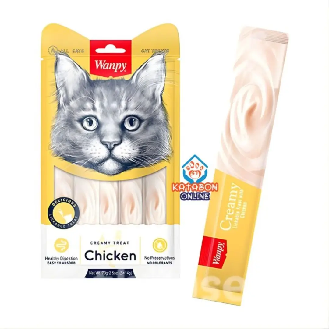 Wanpy Creamy Cat Treat Chicken 70g 5pc Pack