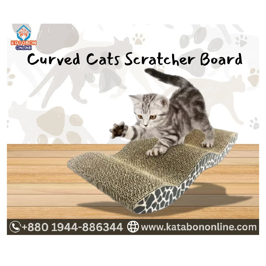 Curved Cats Scratcher Board With Cat Nip