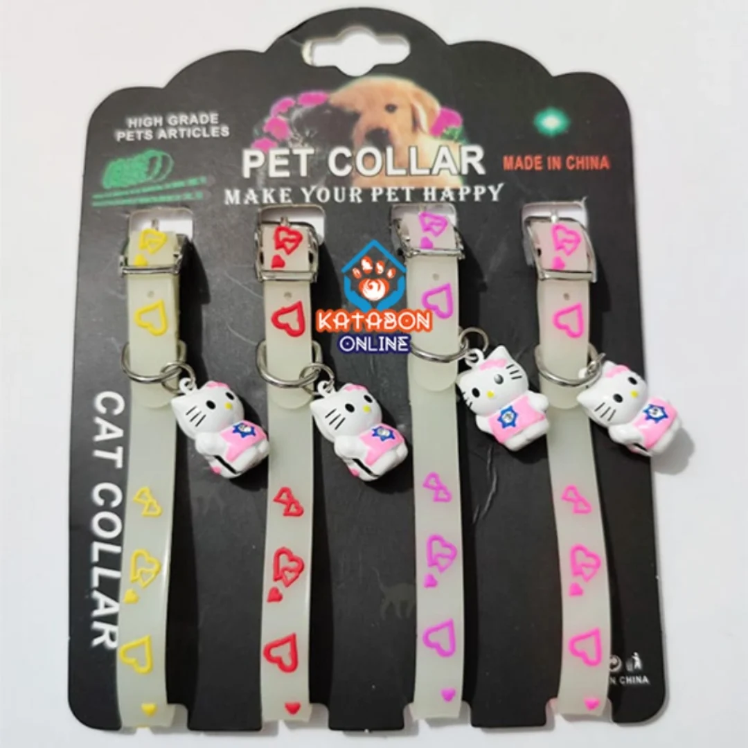 Adjustable Glowing Radium Cat Collar With Doll Shape Bell