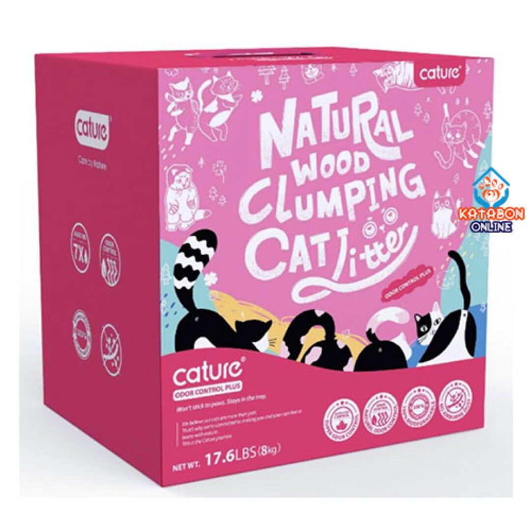 Cature Odor Control Plus Natural Wood Clumping Cat Litter 20Lbs (8kg)