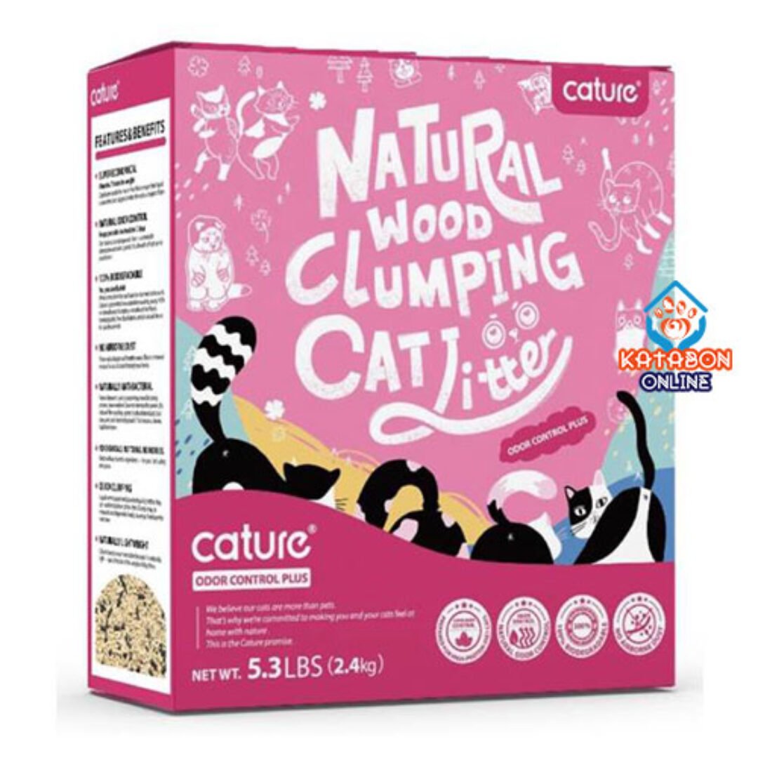 Cature Odor Control Plus Natural Wood Clumping Cat Litter 6Lbs (2.4kg)