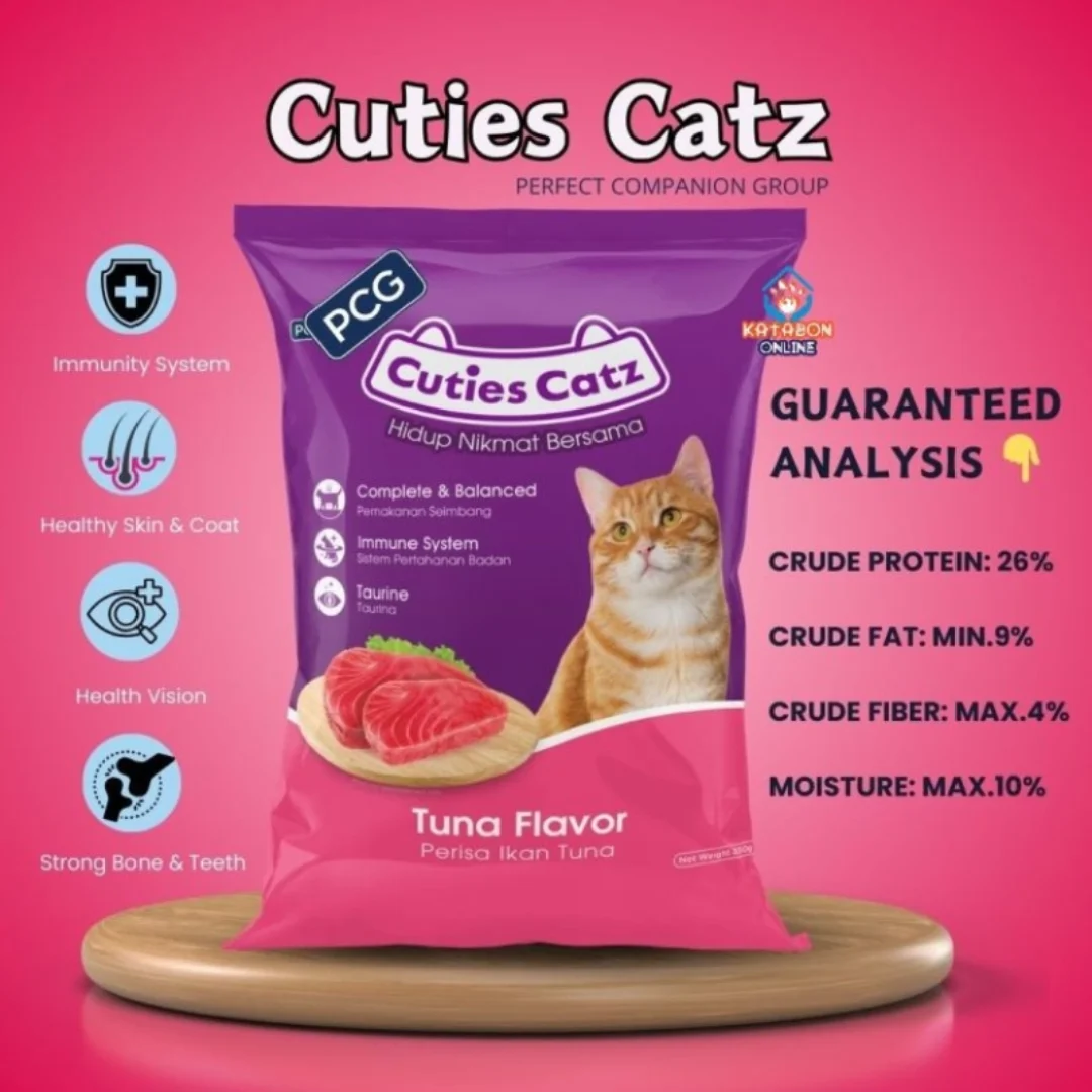 Cuties Catz Adult Dry Cat Food Tuna Flavour 350g