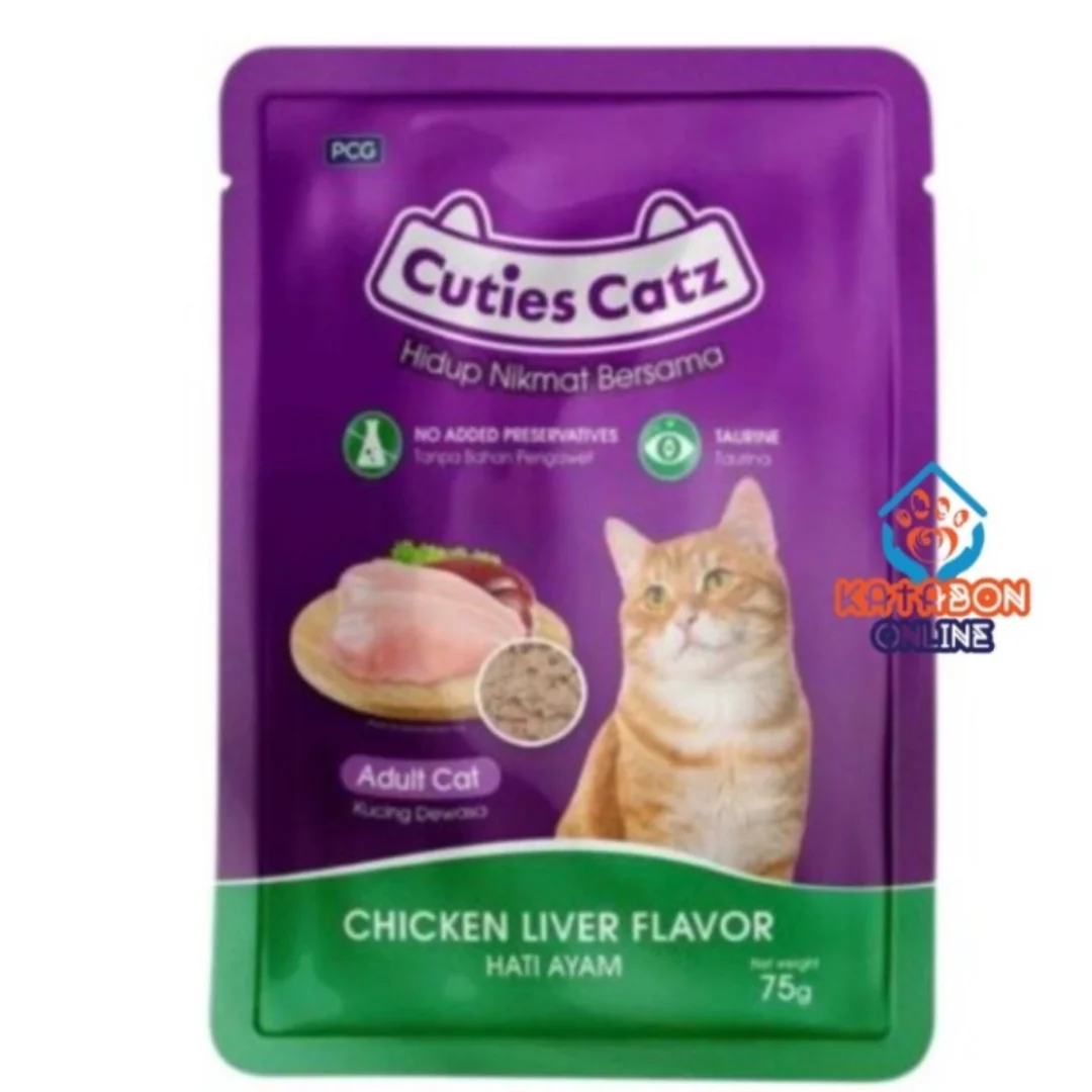 Cuties Catz Pouch Food Chicken Liver Flavour 75gm