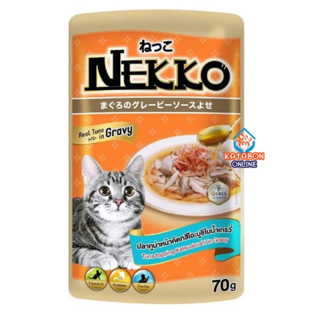 Nekko Adult Pouch Tuna Topping Katsuobushi In Gravy 70g