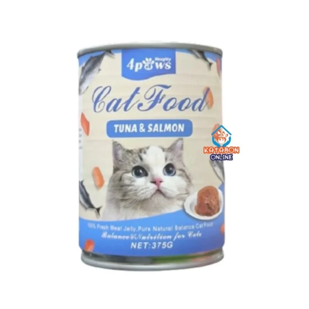 Naughty 4Paws Cat Can Food Tuna and Salmon in Jelly 375g