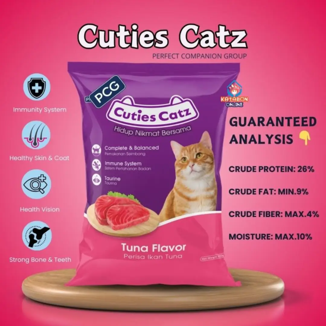 Cuties Catz Adult Dry Cat Food Tuna Flavour 350g