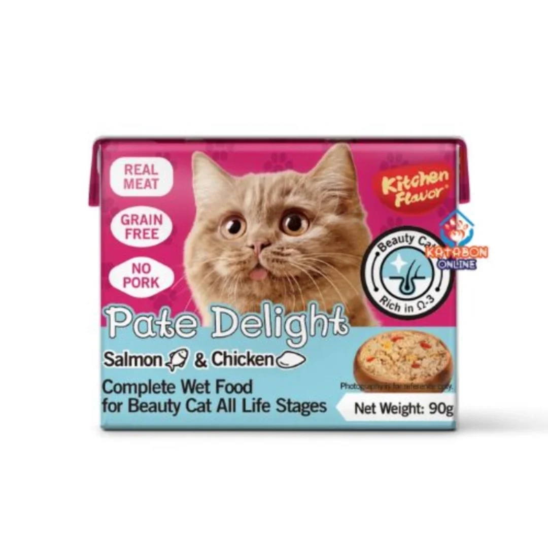 Kitchen Flavor Pate Delight Salmon Complete Wet Food for Beauty Cat for All Life Stages 0.09KG