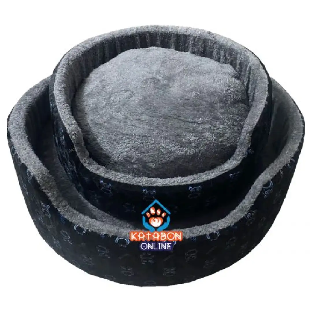 Round Plush Pet Bed Super Soft and Super Warm (L Size)