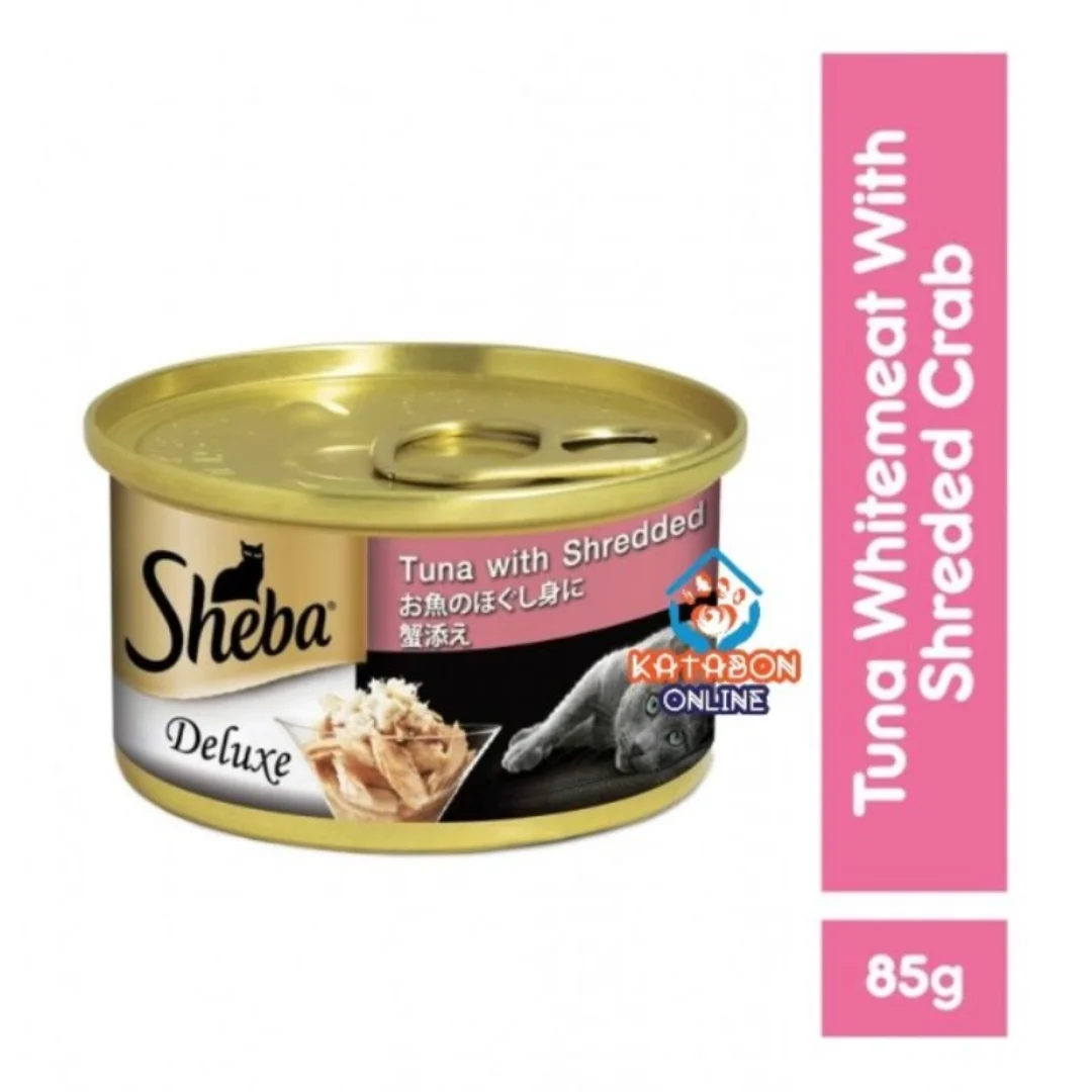 Sheba Deluxe Can Premium Wet Cat Food Tuna with Shredded crab 85g